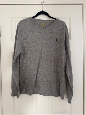 Polo by Ralph Lauren Men's Gray V-Neck Sweater